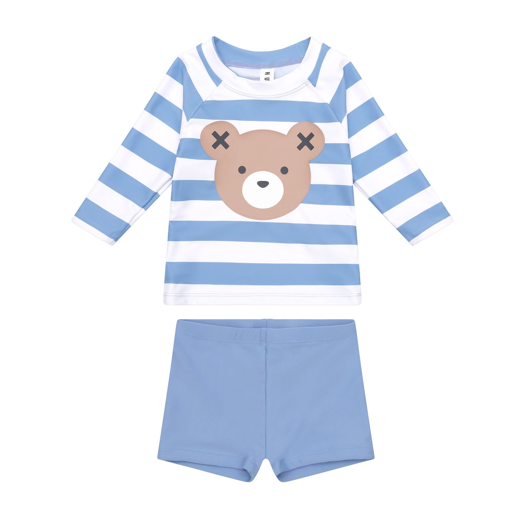 Huxbear Stripe Swim Set - Cornflower