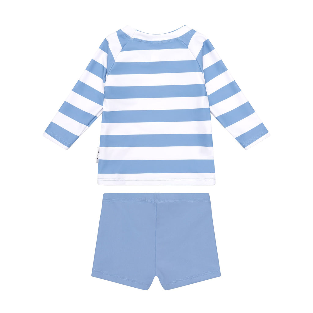 Huxbear Stripe Swim Set - Cornflower