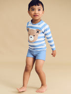 Huxbear Stripe Swim Set - Cornflower
