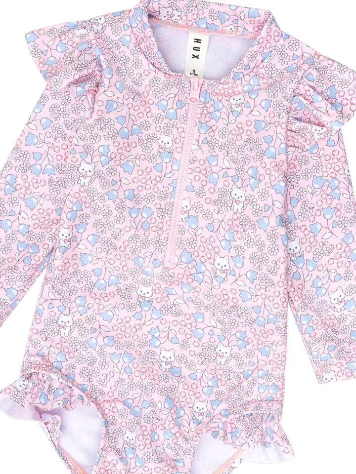 Huxbaby Bluebell Floral Zip Swimsuit