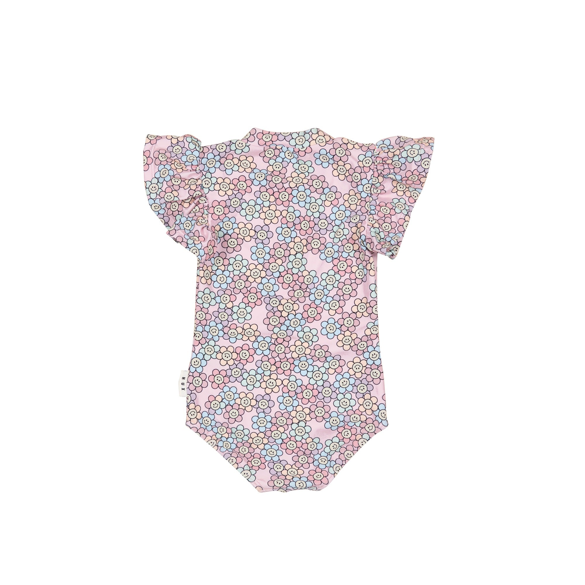 Huxbaby Rainbow Daisy Frill Zip Swimsuit - Multi