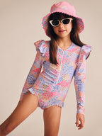 Frill Swimsuit Floral Bloom