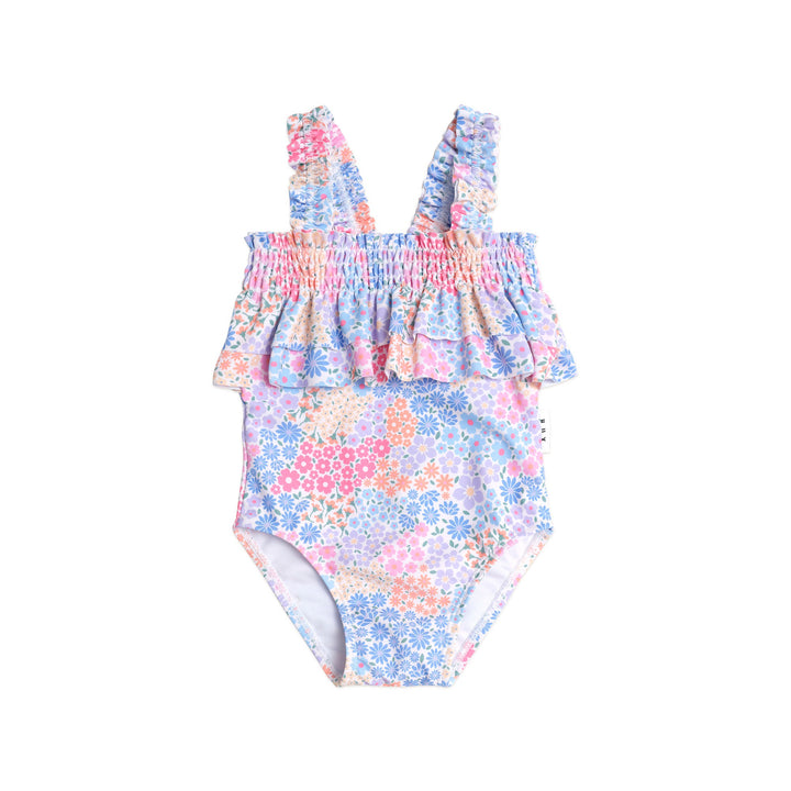 Huxbaby Shirred Swimsuit Floral Bloom