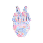 Shirred Swimsuit Floral Bloom