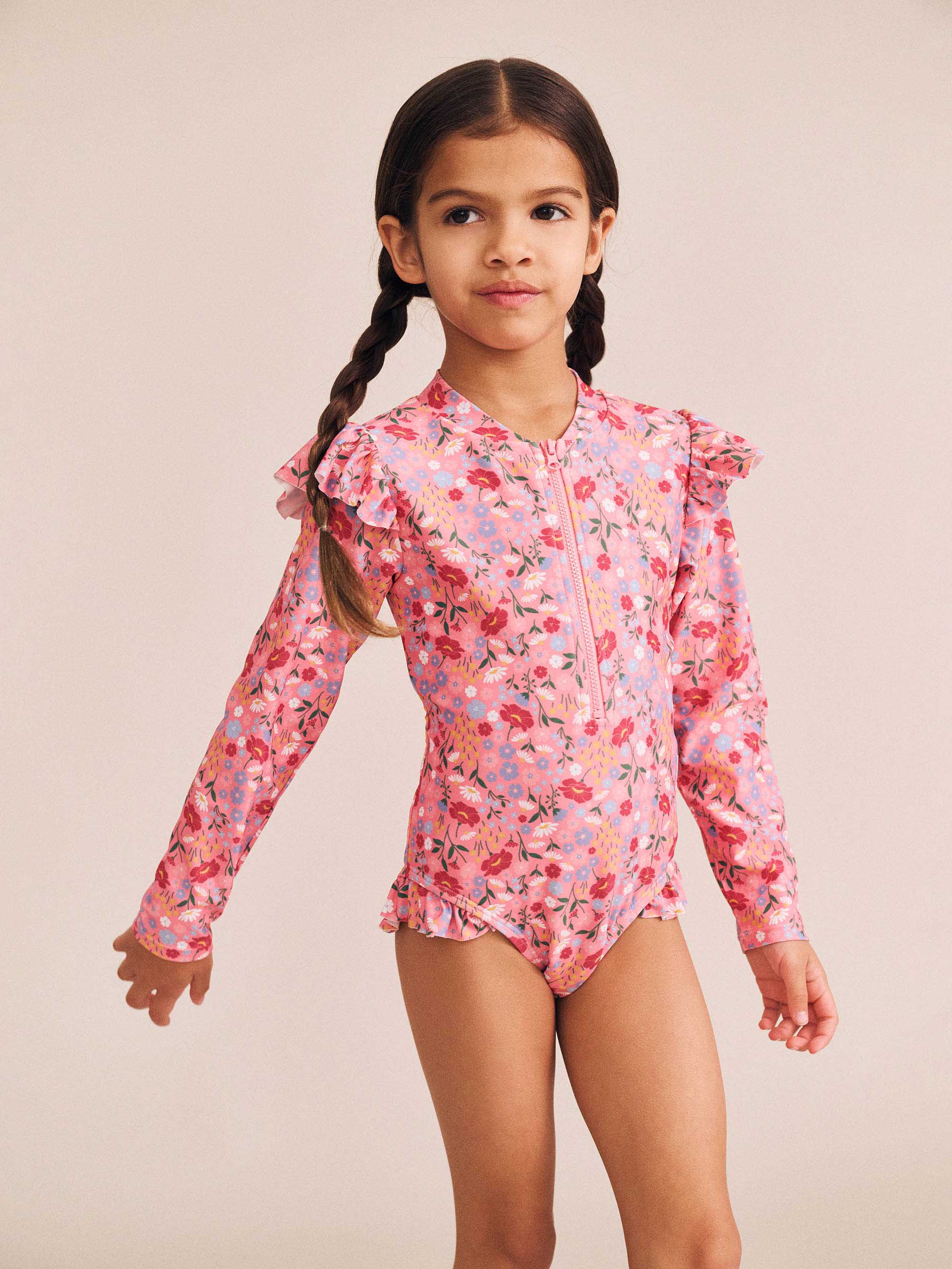 Vintage Floral Frill Swimsuit