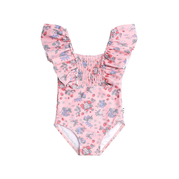 Huxbaby Strawberry Garden Shirred Swimsuit