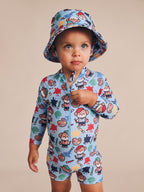 Parisian Painter Pup Swimsuit Shortie