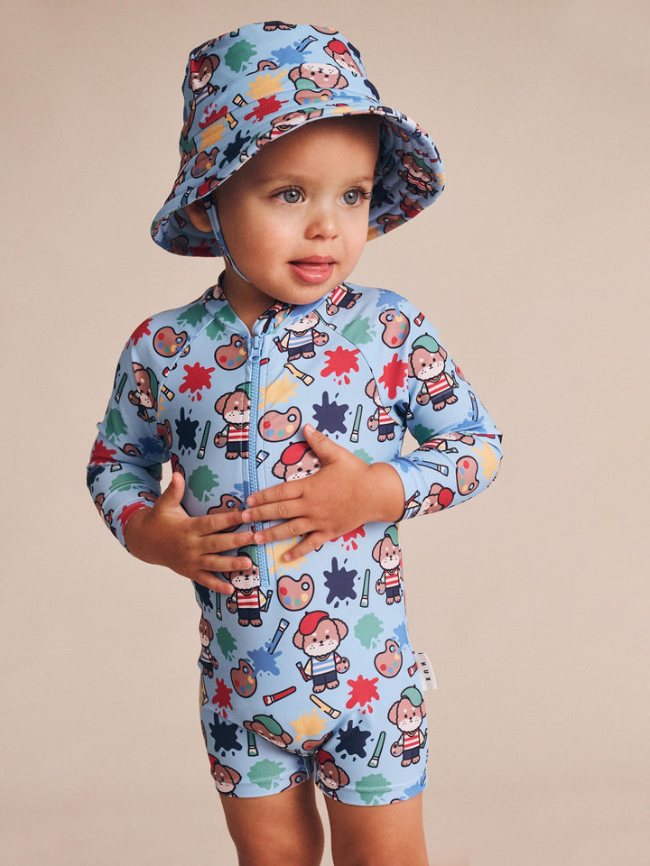 Huxbaby Parisian Painter Pup Swimsuit Shortie