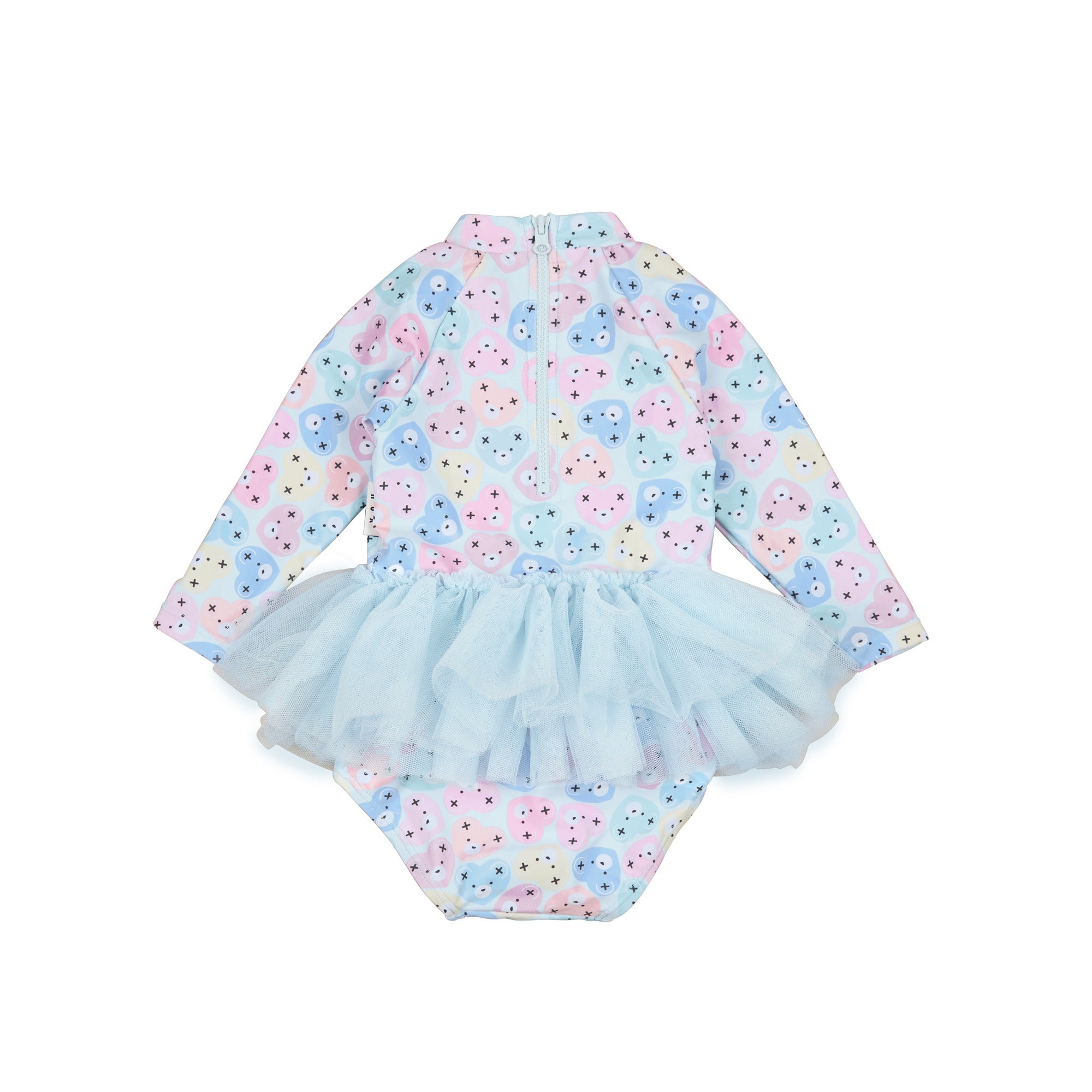 Huxbaby Heart Bear Ballet Swimsuit - Ice Water