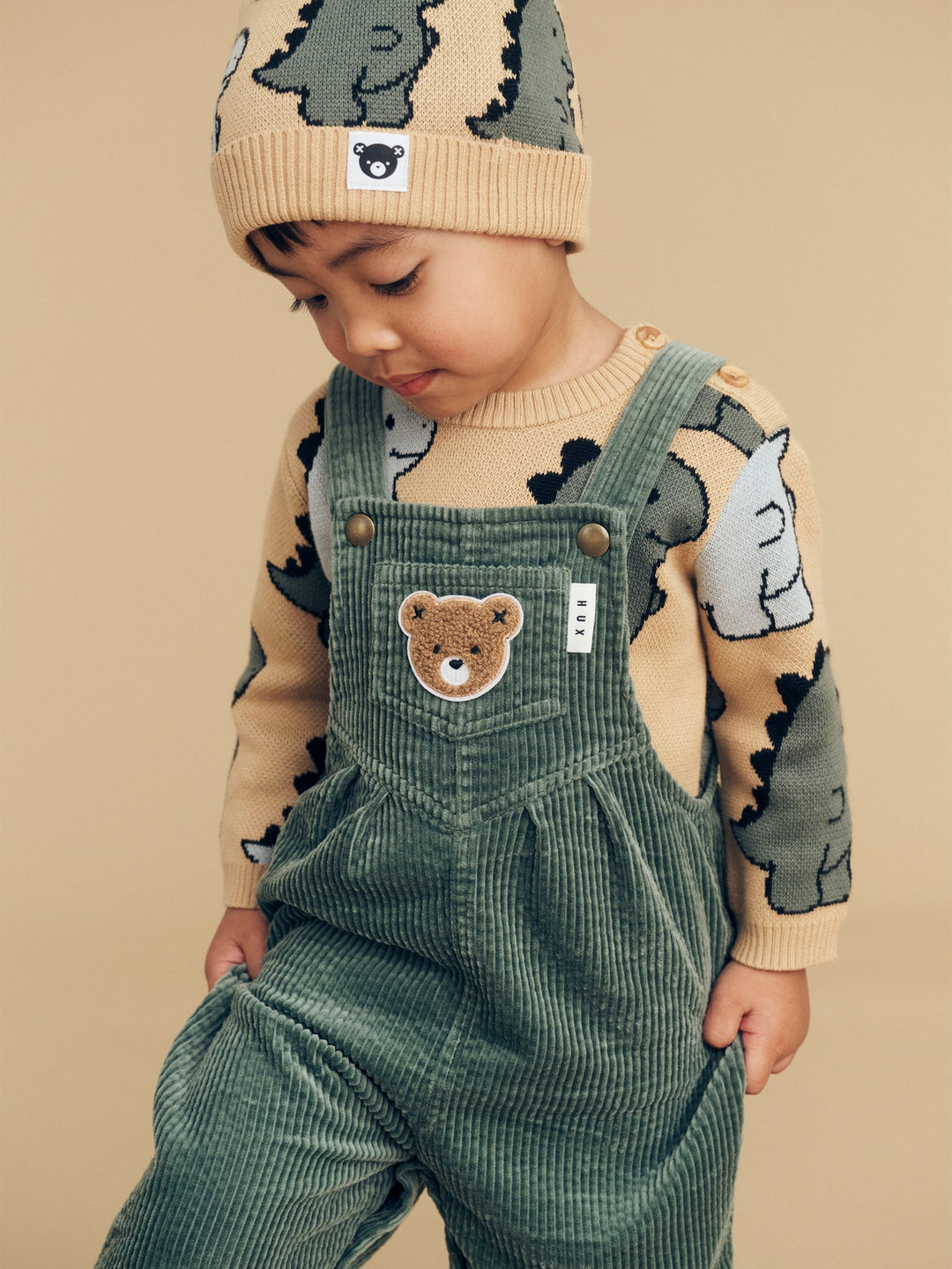 Huxbaby T-Rex Knit Beanie - Pebble