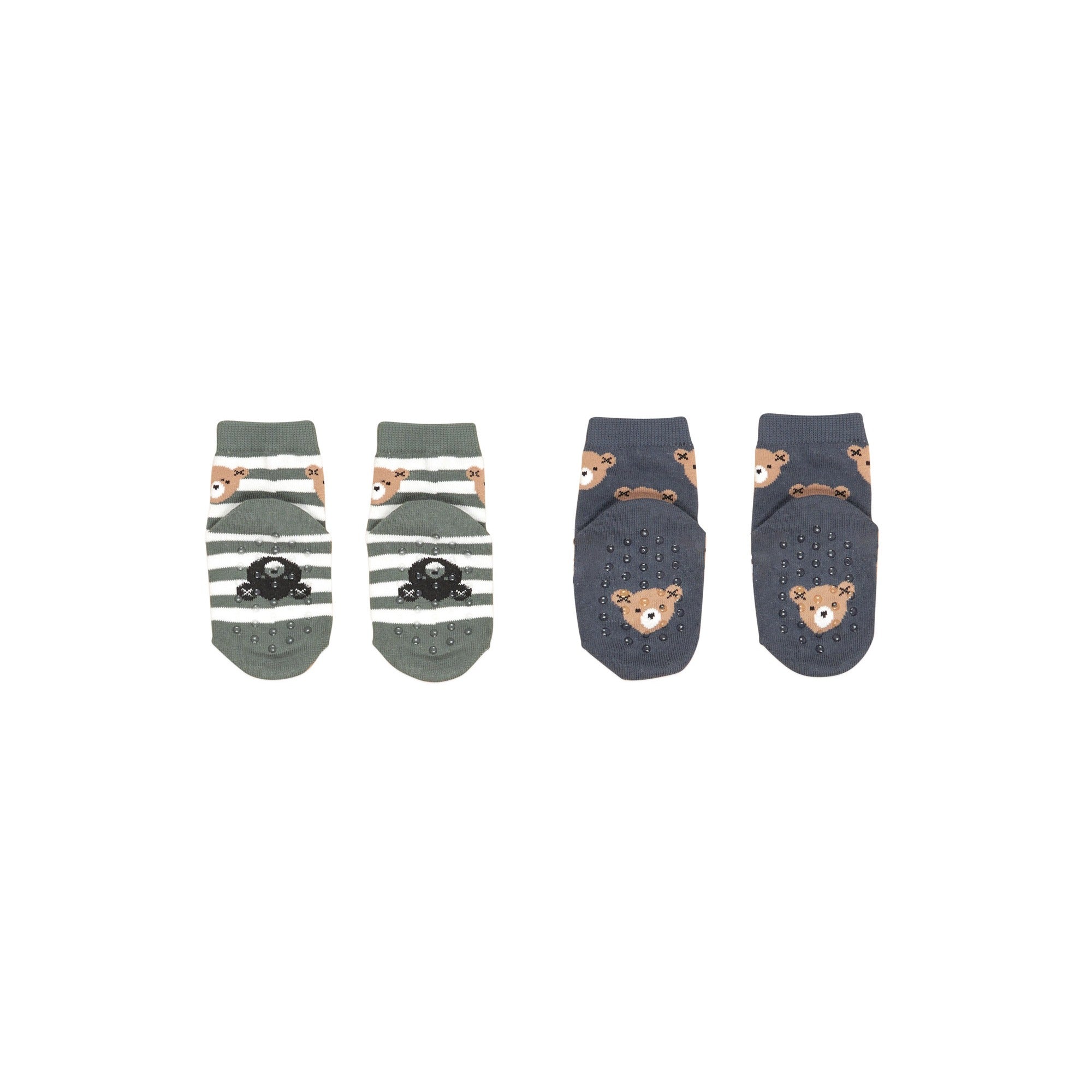 Hux Bear 2pk Socks - Light Spruce + Night