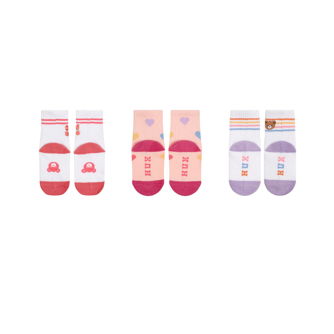 Huxbaby Sporty Socks 3 Pack Sweetheart