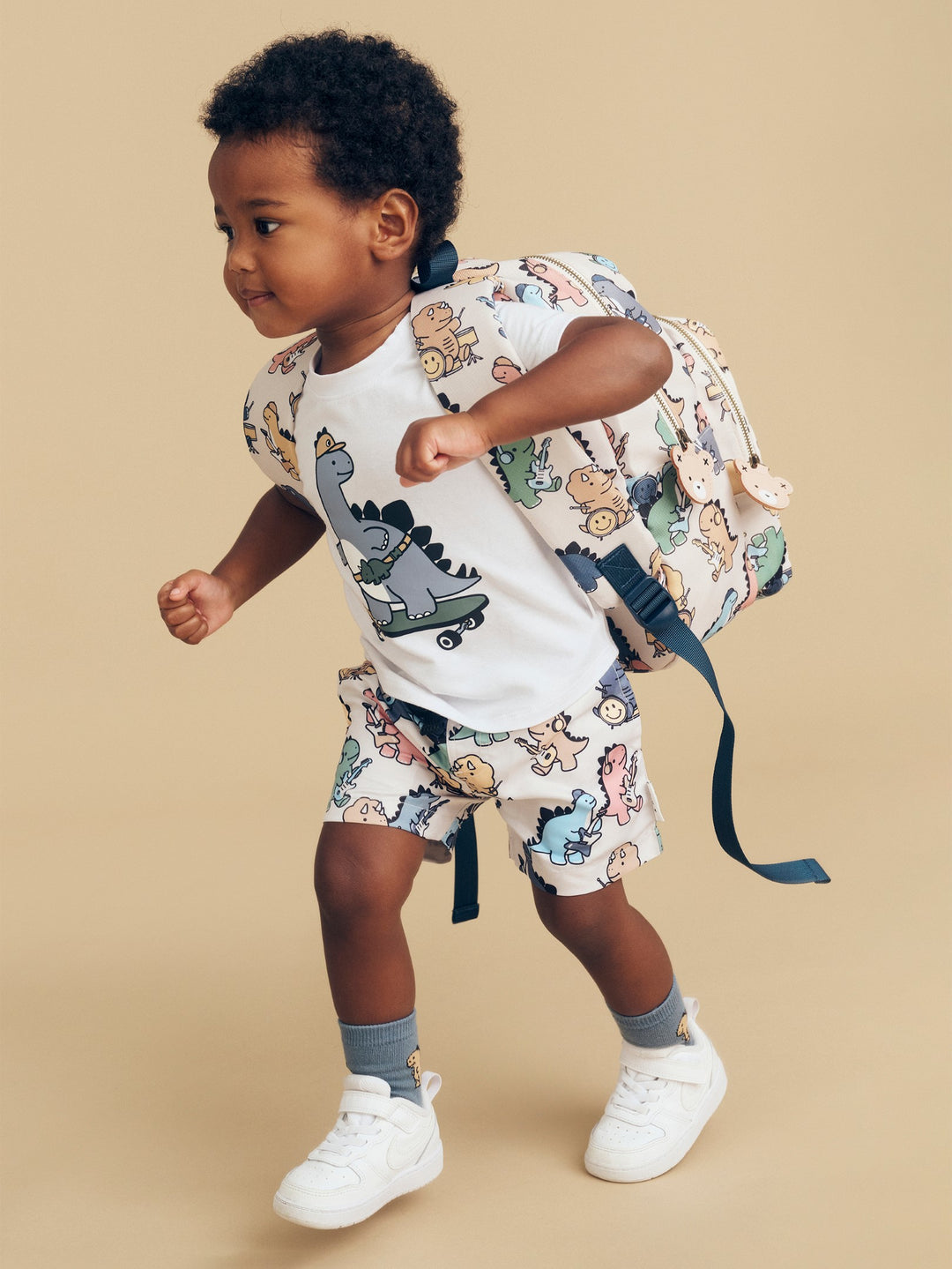 Huxbaby Dino Band Backpack - Almond Milk