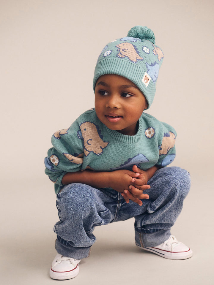 Huxbaby Dino Play Knit Beanie