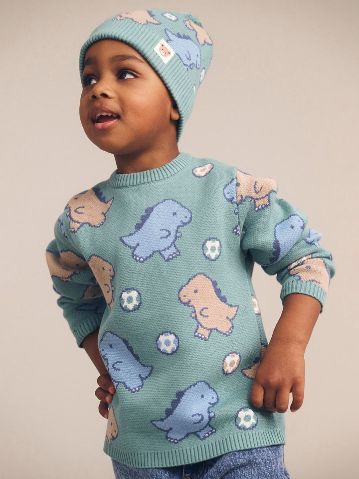 Huxbaby Dino Play Knit Beanie