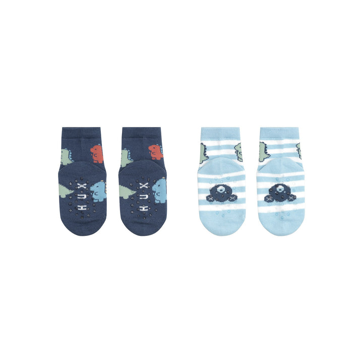 Huxbaby Dino Play 2 pack Socks - Marine Blue/Navy