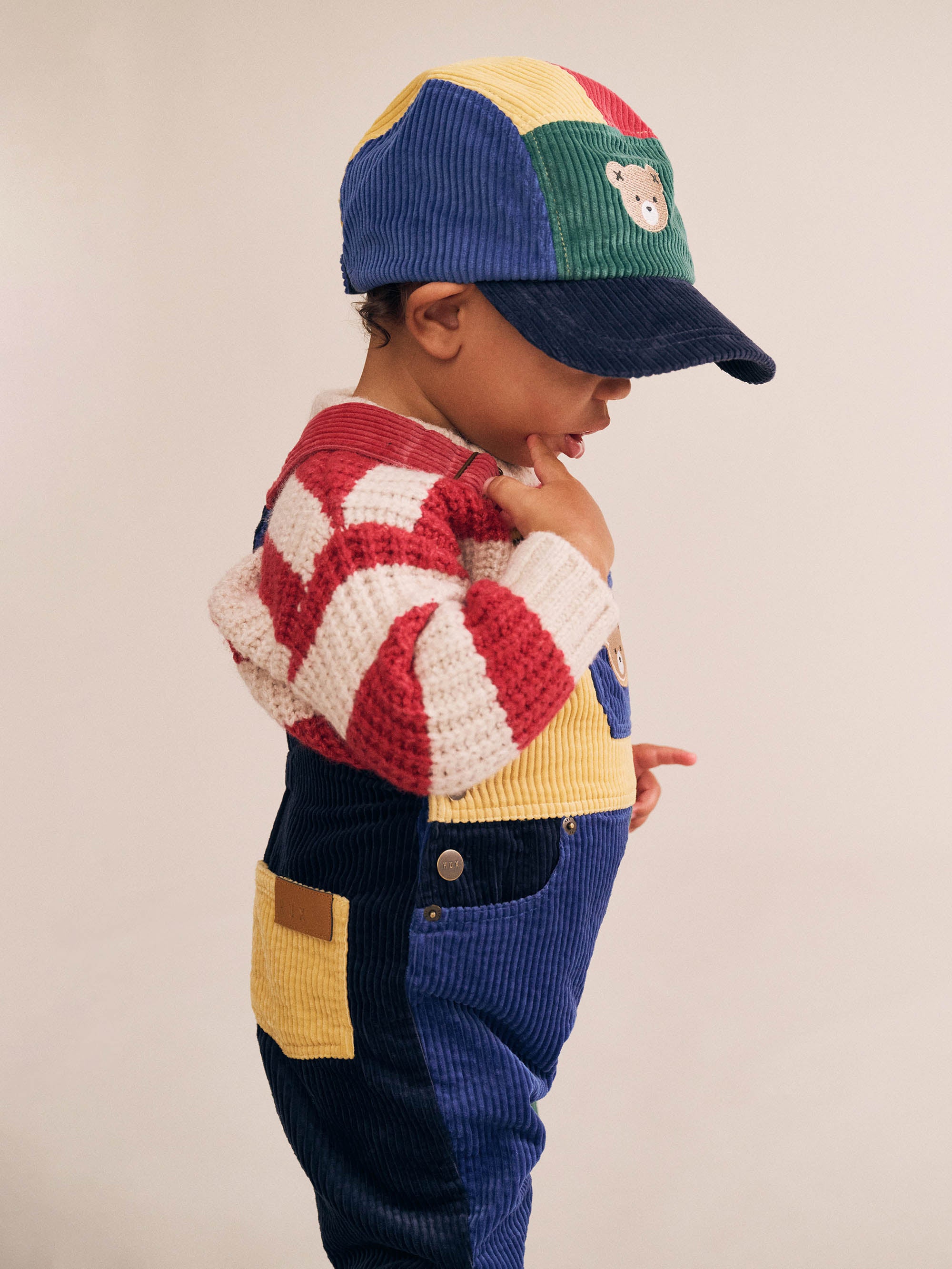 Colour Block Cord Panel Cap - Multi