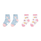 Rainbow Unicorn 2 pack Socks - Ice Water/White
