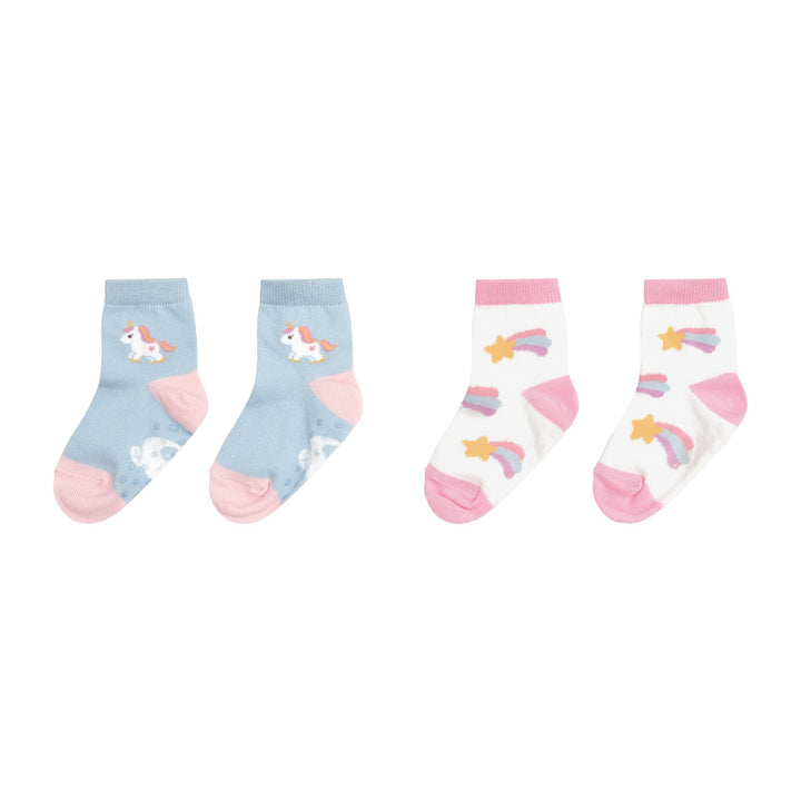 Huxbaby Rainbow Unicorn 2 pack Socks - Ice Water/White
