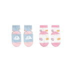 Rainbow Unicorn 2 pack Socks - Ice Water/White