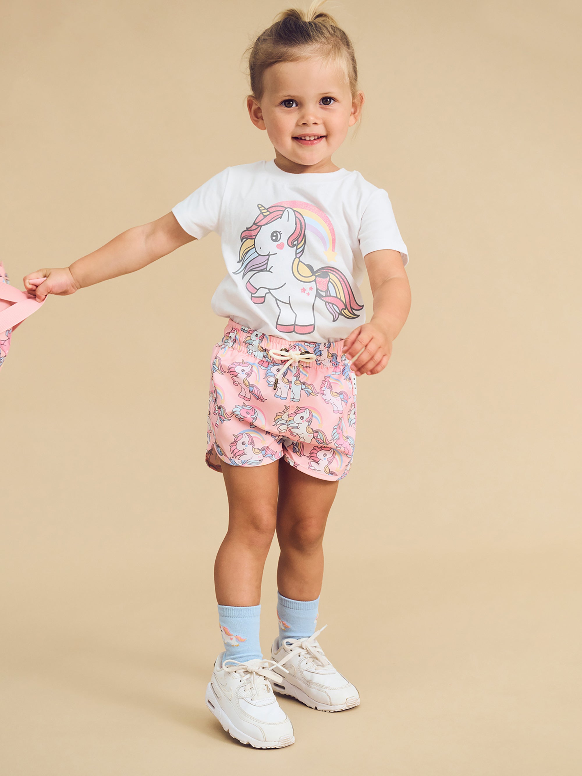 Rainbow Unicorn 2 pack Socks - Ice Water/White
