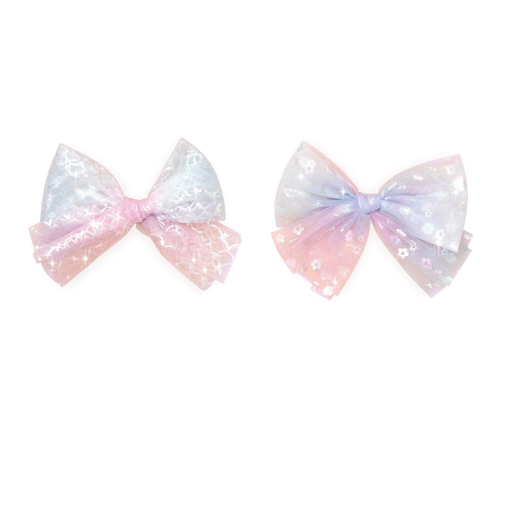 Daisy Seashell Tulle 2 pack Hair Bow - Multi