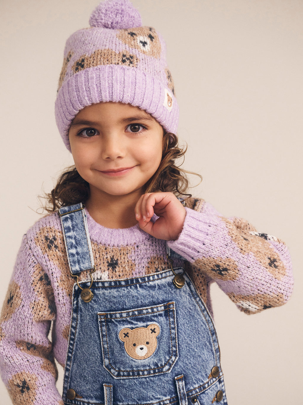 Orchid Huxbear Knit Beanie