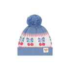 Folk Cherry Bow Beanie - Bijou Blue