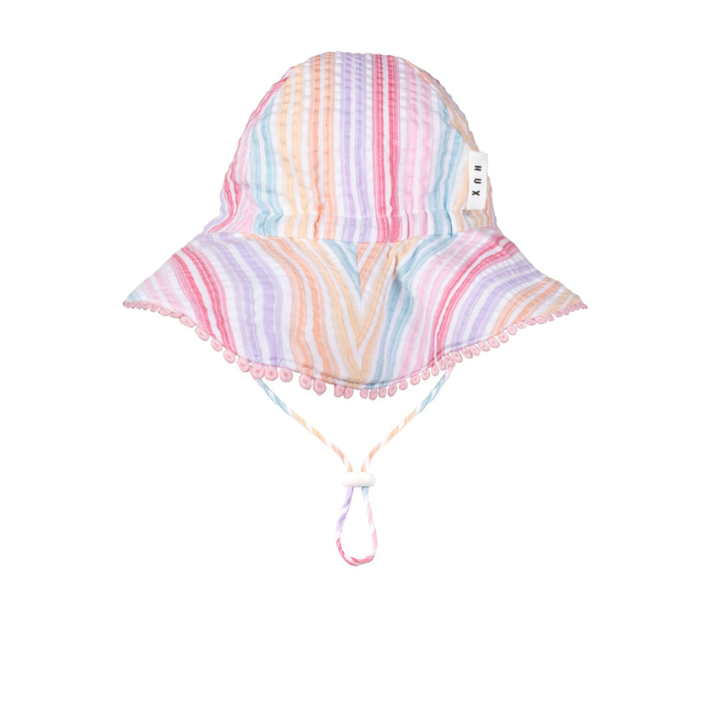 Frilly Sunhat Rainbow Stripe