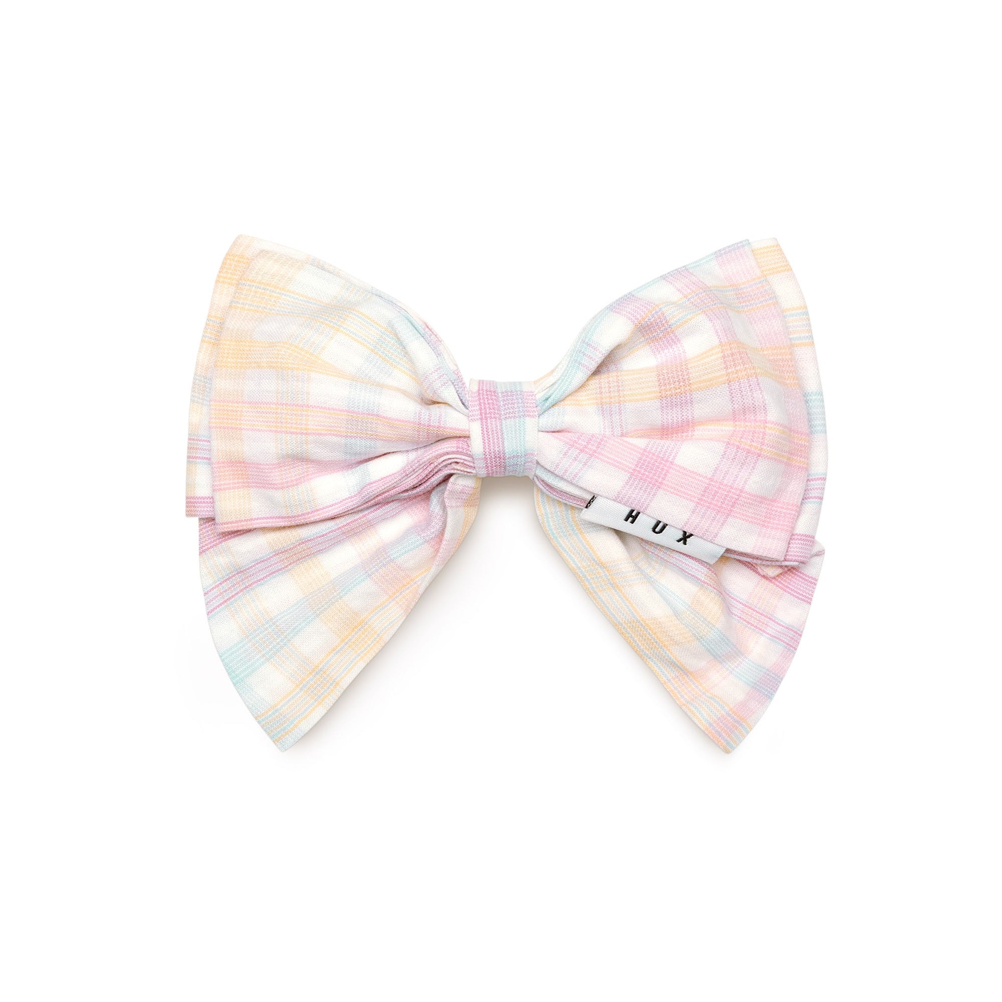 Rainbow Check Hair Bow