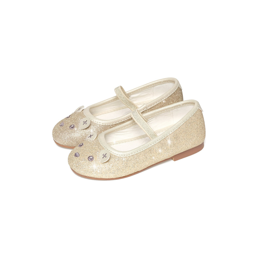 Glitter Bear Ballet Flat Gold