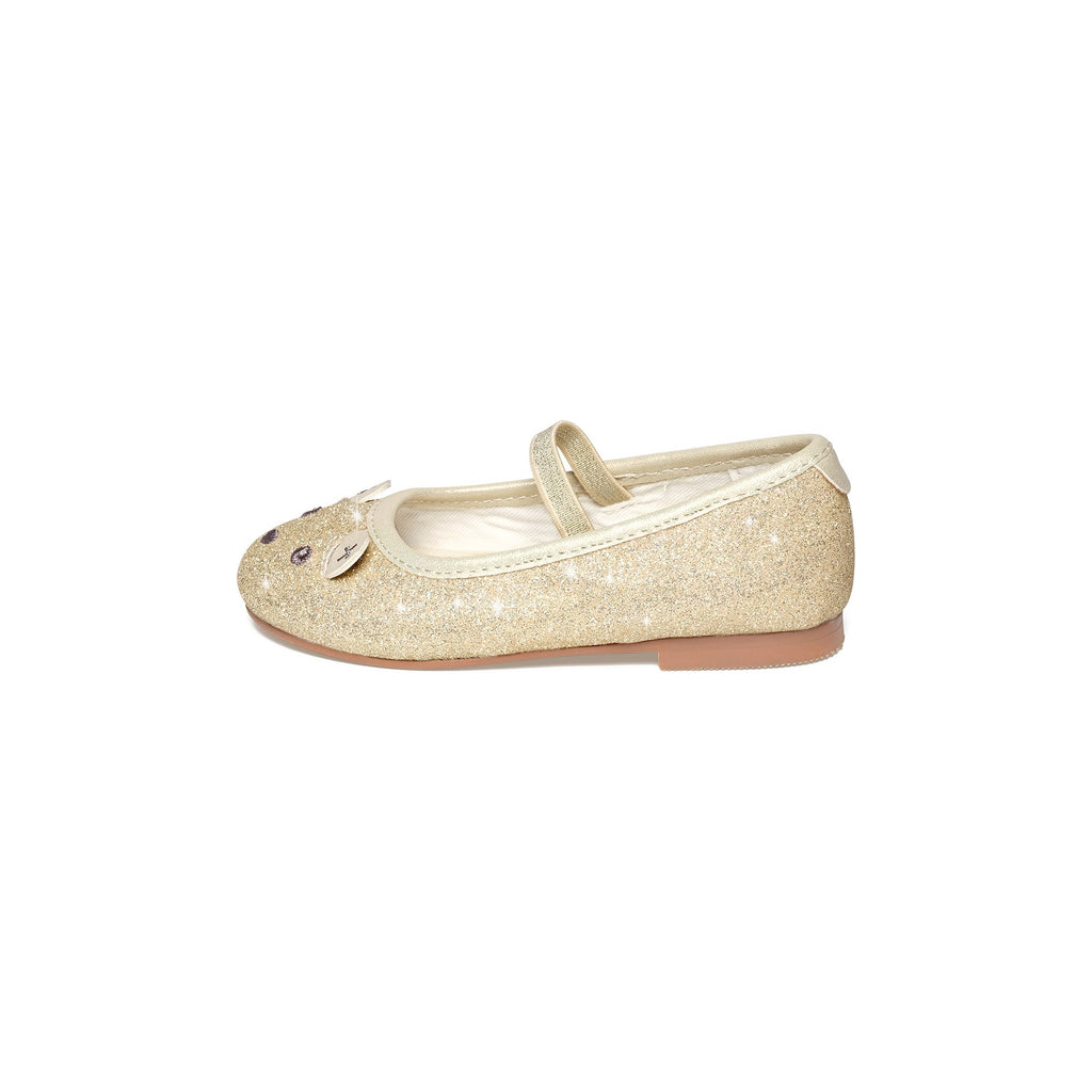 Glitter Bear Ballet Flat Gold