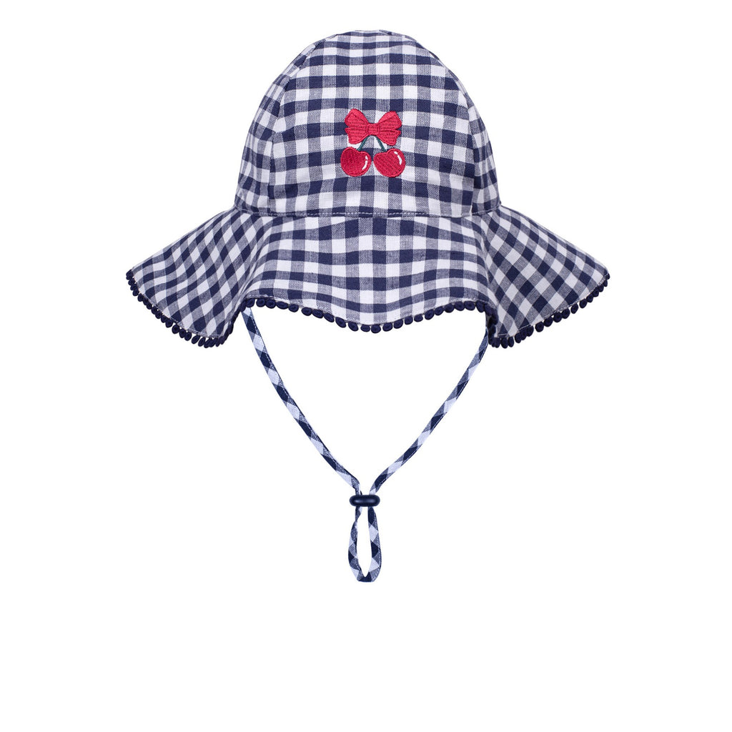 Huxbaby Frilly Sunhat Cherry Pie Check