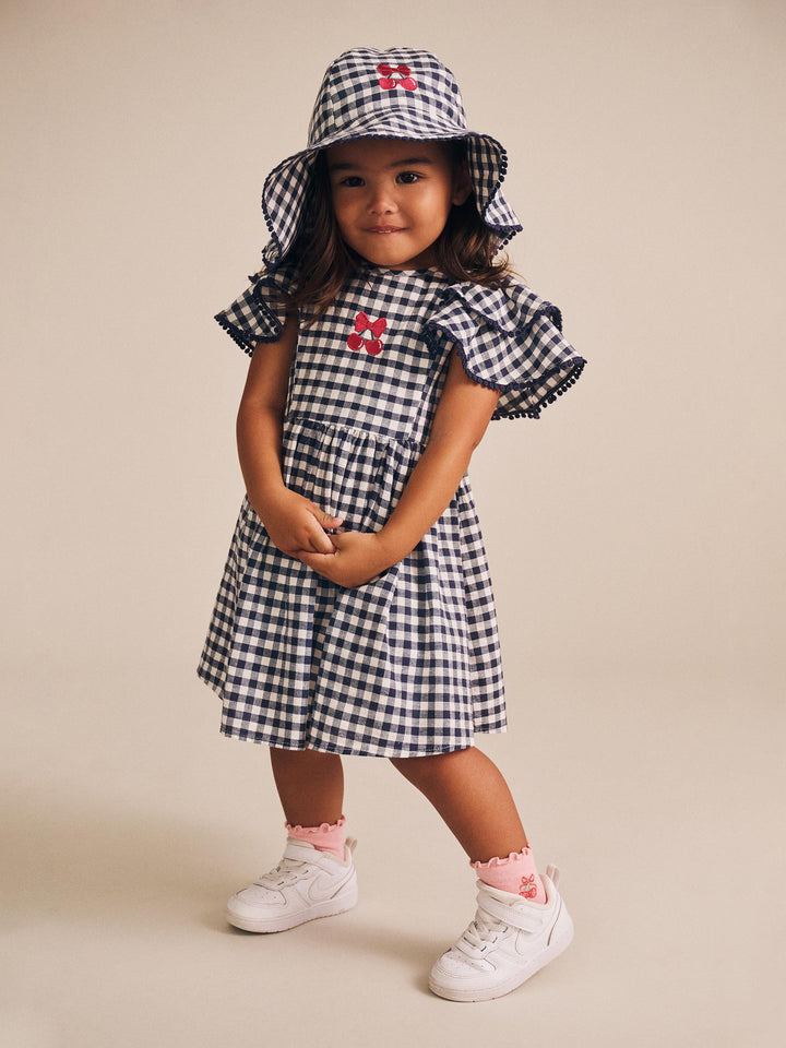 Huxbaby Frilly Sunhat Cherry Pie Check