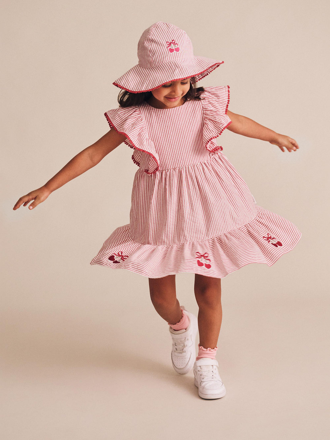 Huxbaby Frilly Sunhat Cherry Pie Stripe