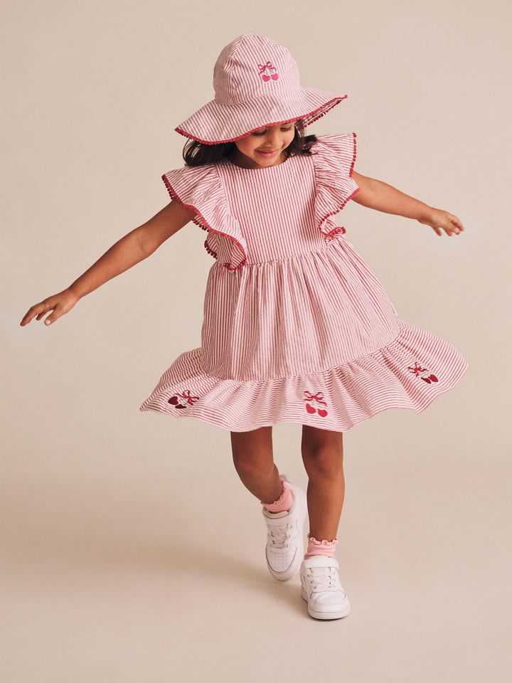 Huxbaby Frilly Sunhat Cherry Pie Stripe