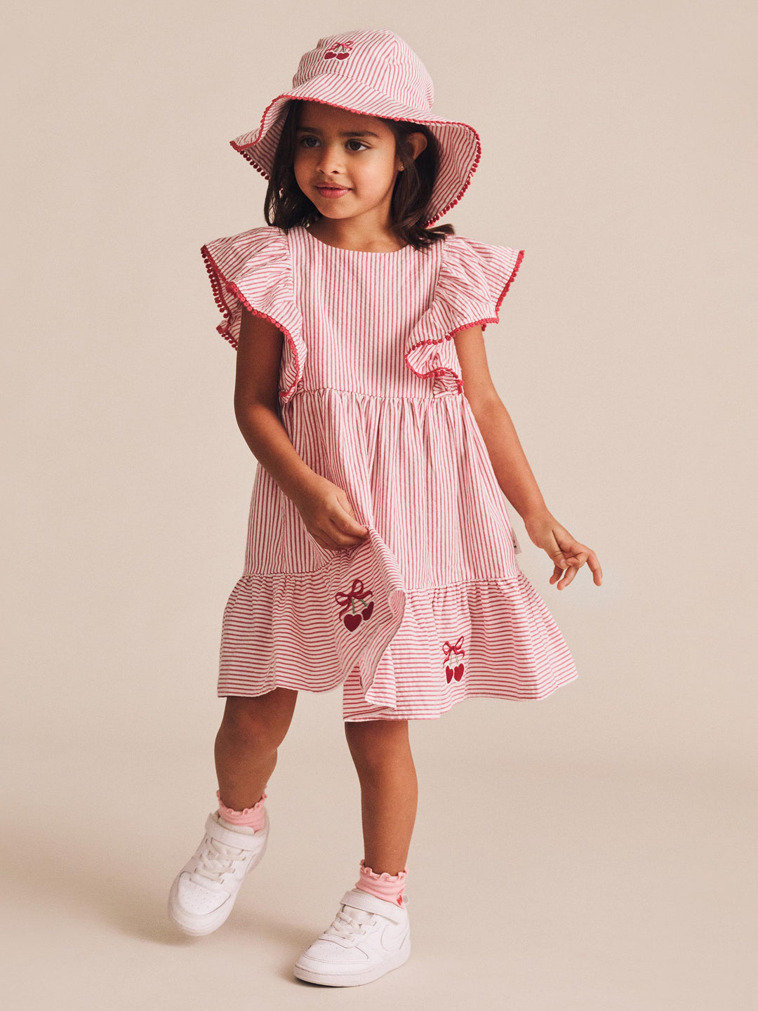 Huxbaby Frilly Sunhat Cherry Pie Stripe