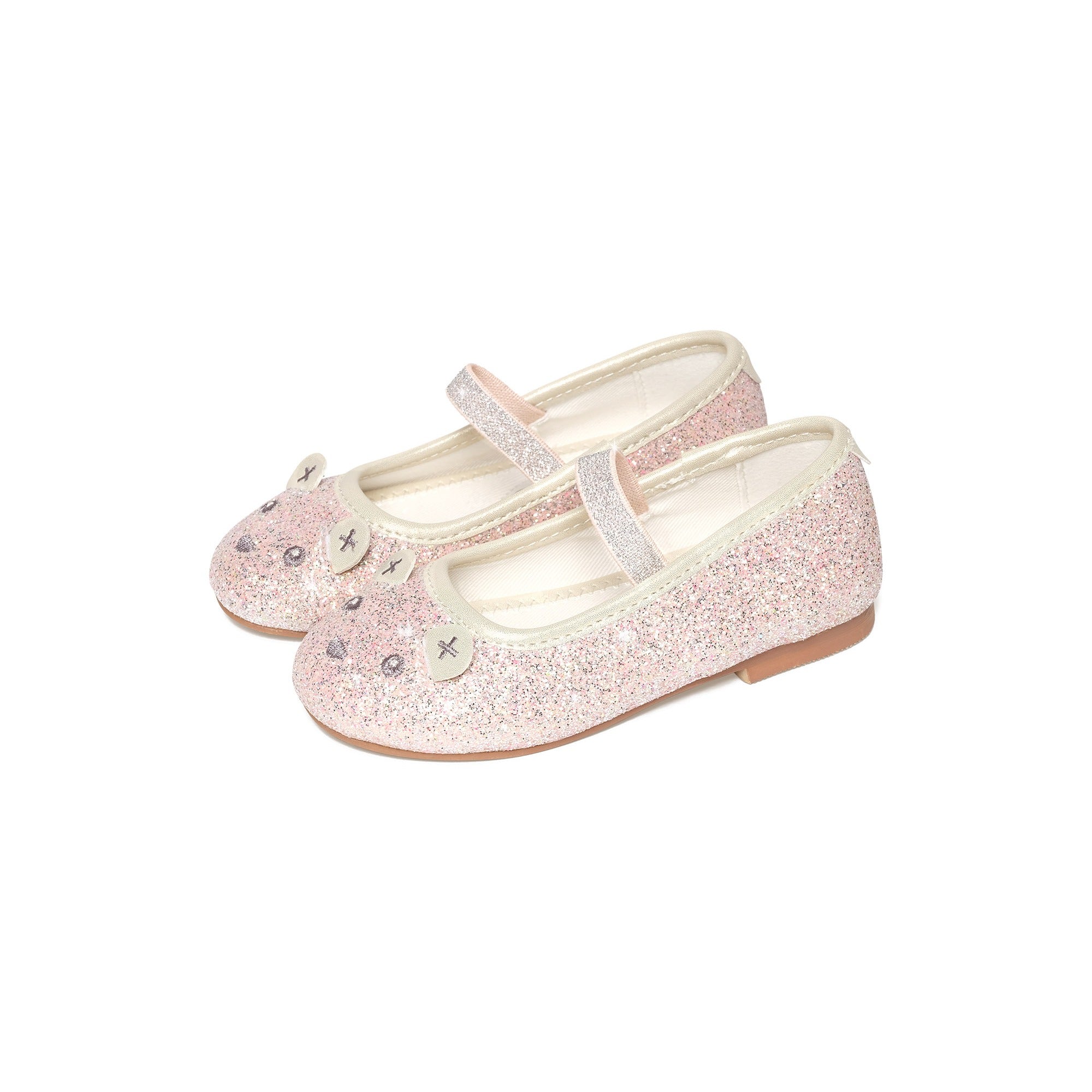 Glitter Bear Ballet Flat Blush