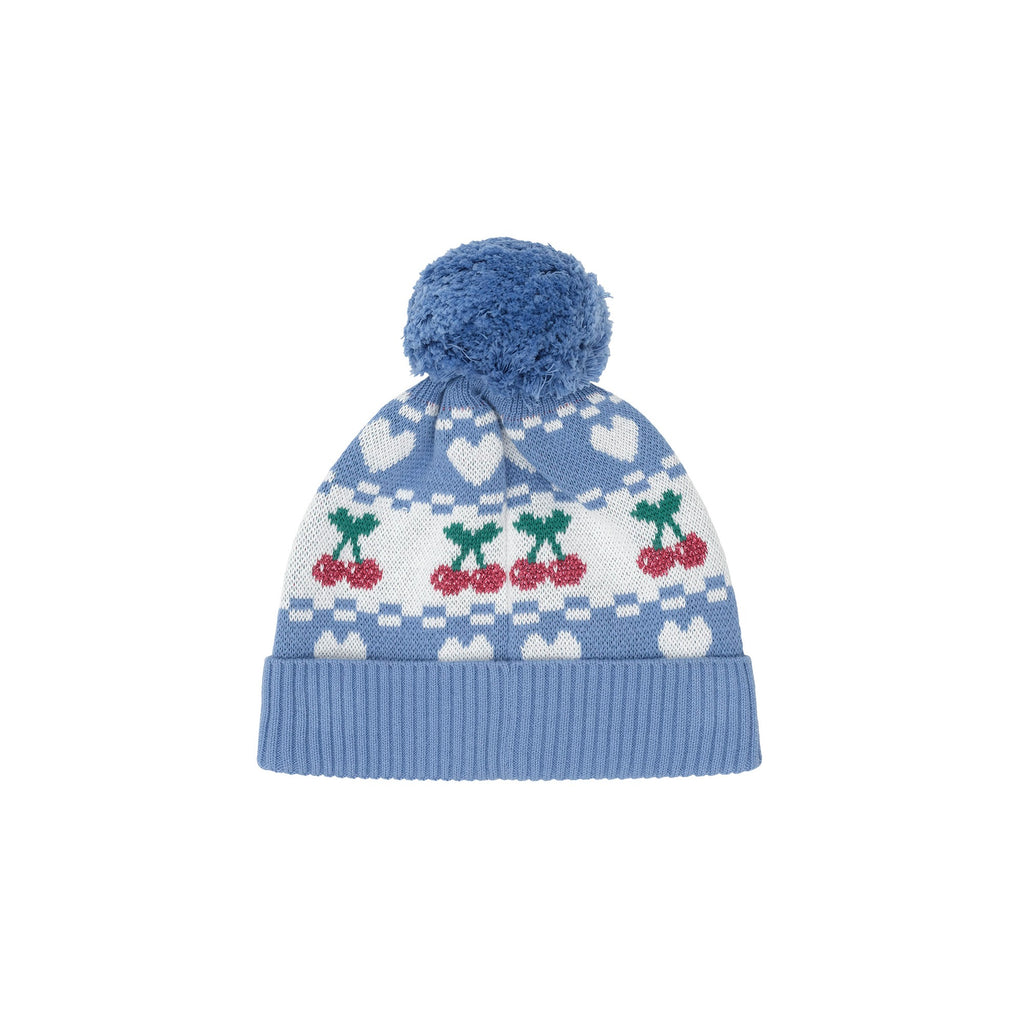 Cherry Heart Knit Beanie