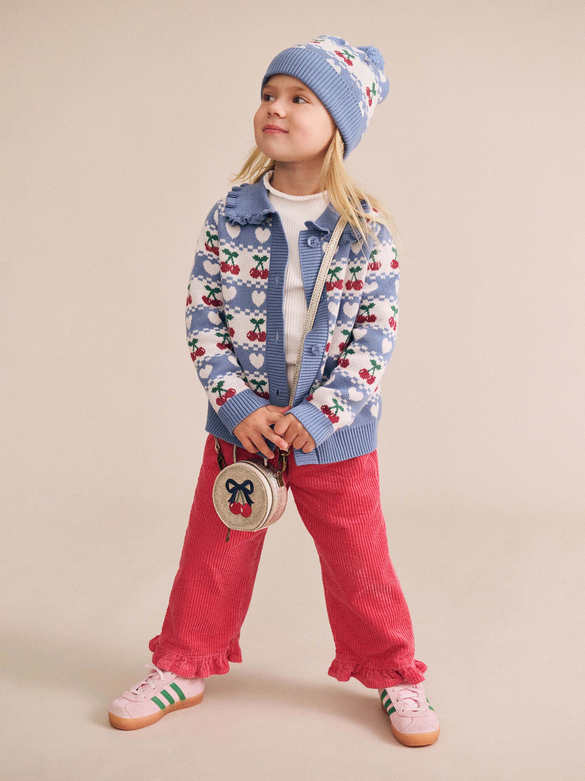 Cherry Heart Knit Beanie