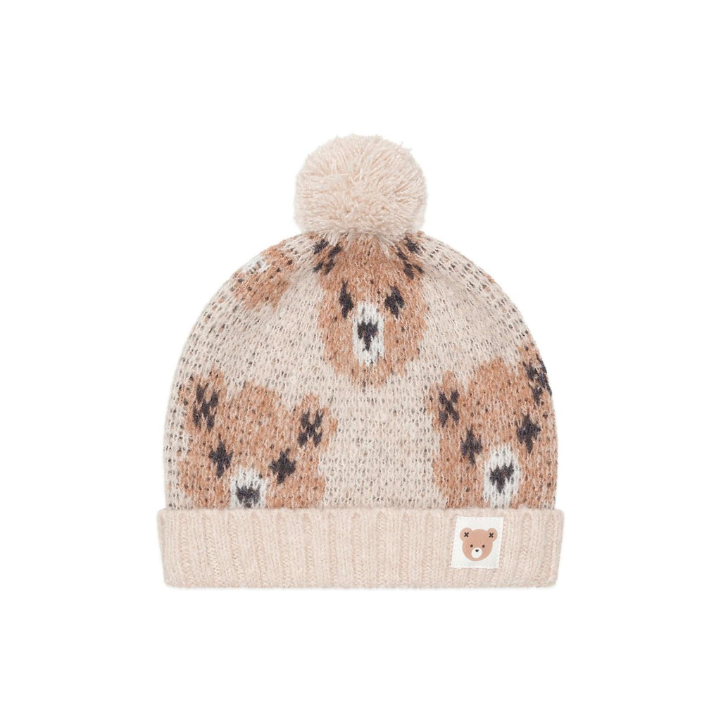 Ecru Huxbear Knit Beanie