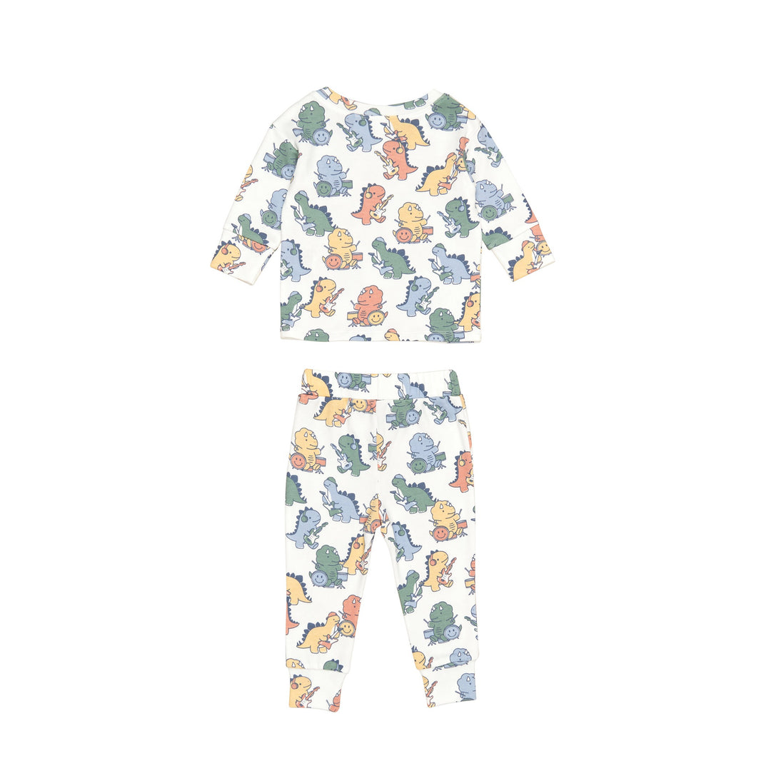 Huxbaby Dino Band Pj Set - Almond Milk