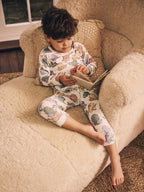 Dino Band Pj Set - Almond Milk