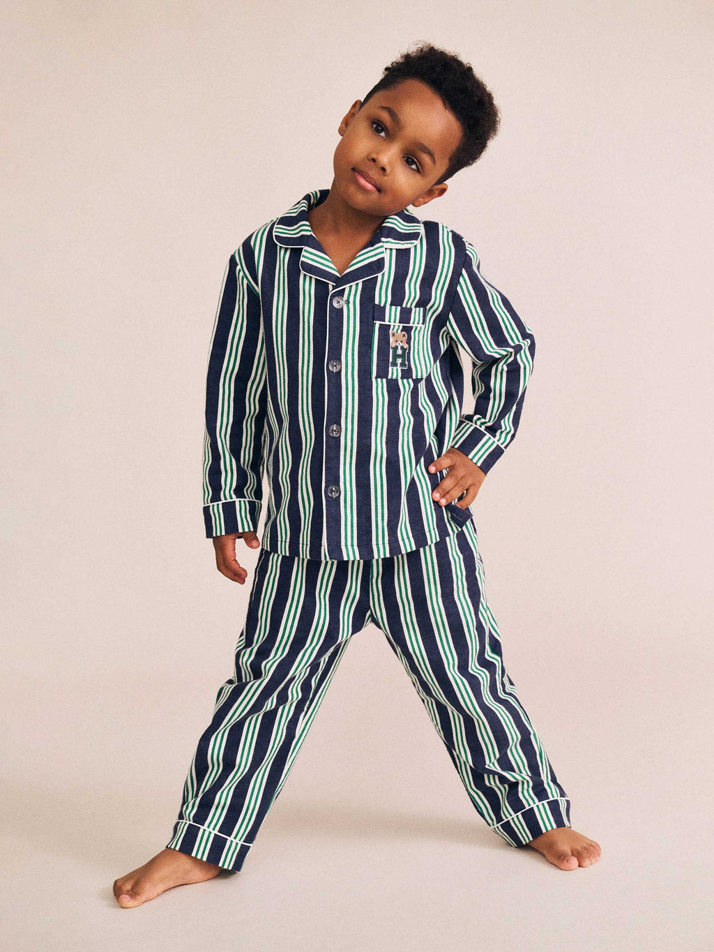 Classic Stripe Flannel Pj Set