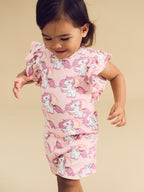 Rainbow Unicorn Frill Pyjamas - Candy