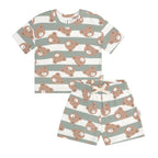 Huxbear Stripe Pyjamas - Sage/Almond Milk