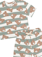 Huxbear Stripe Pyjamas - Sage/Almond Milk