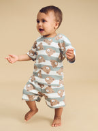 Huxbear Stripe Pyjamas - Sage/Almond Milk