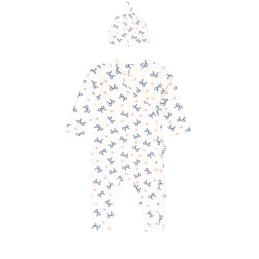 My First Hux Hearts And Bows  Newborn Romper