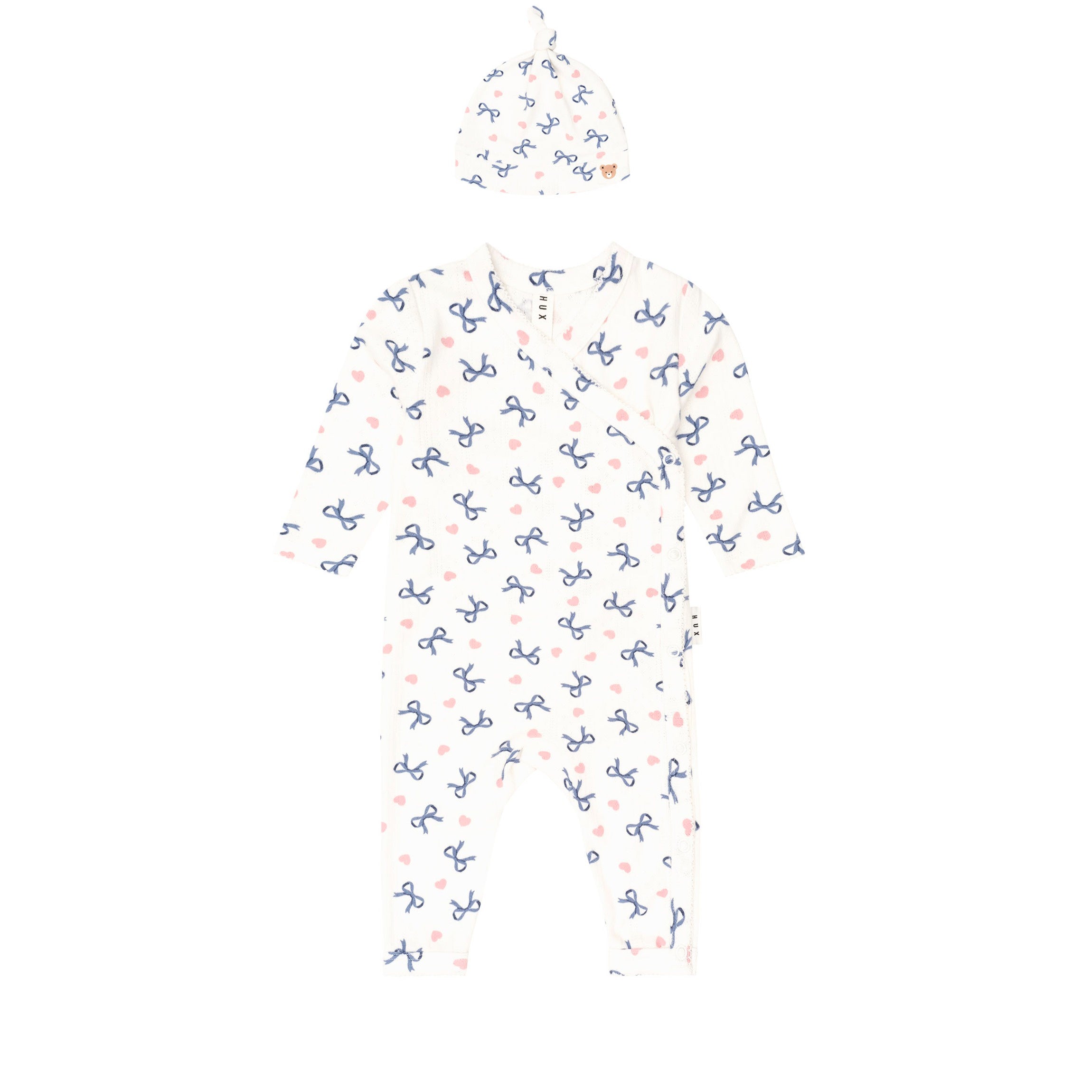 My First Hux Hearts And Bows  Newborn Romper
